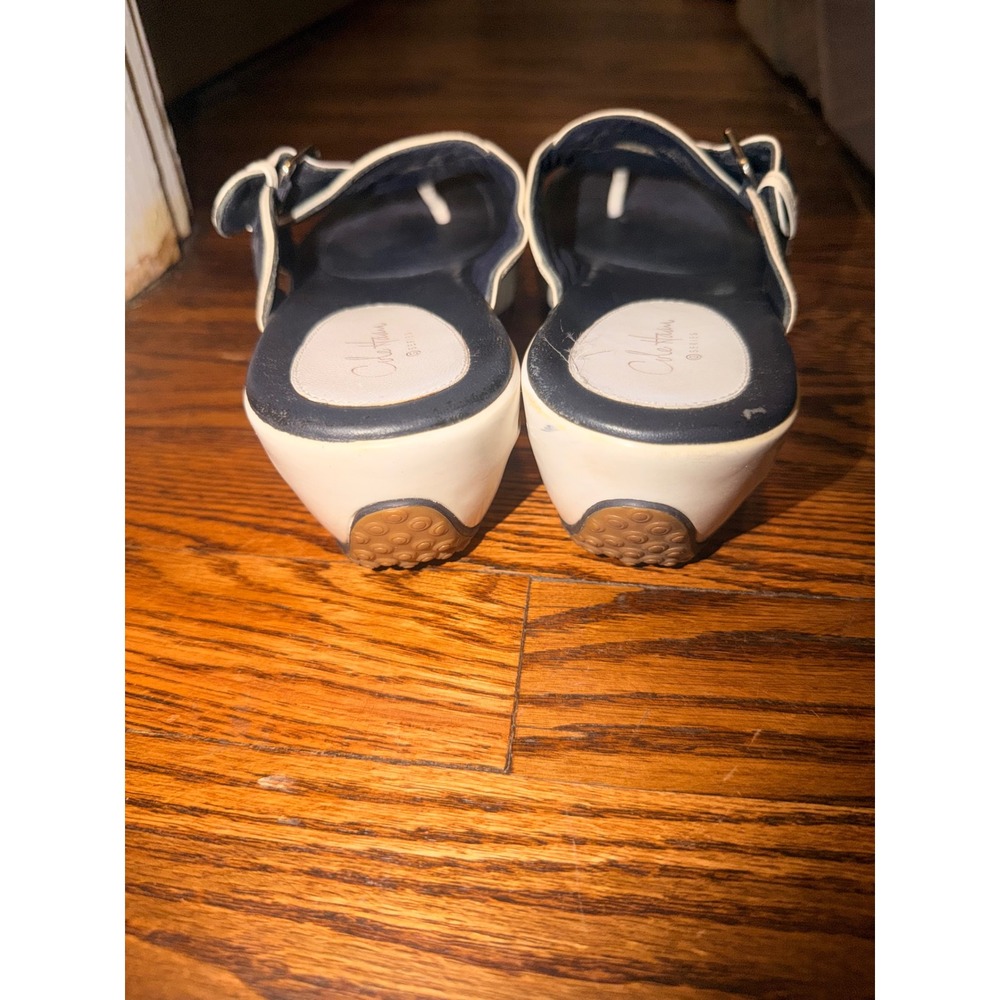 Cole Haan G Series Sandals Women Navy Blue Good Nike Air Wedge Thong Buckle - Picture 4 of 8
